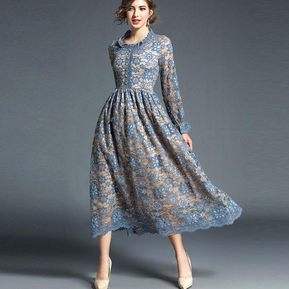 Vintage Summer Lace Dress 2018 CHEAPEST Flare Sleeve Bell Sleeve 50's