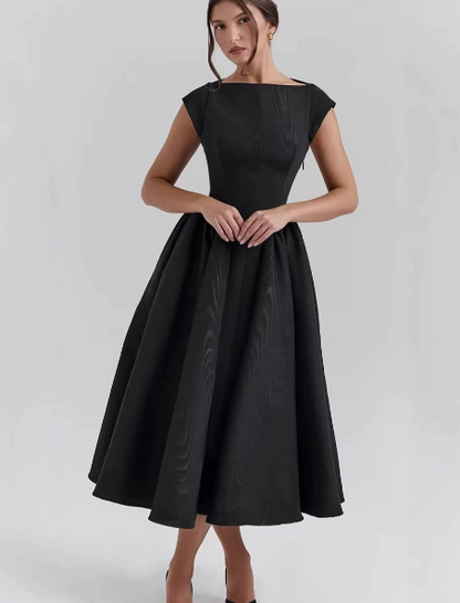 Backless Waist-Trimming Midi Dress