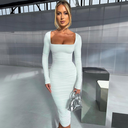 Long Sleeve Bodycon Midi Dress