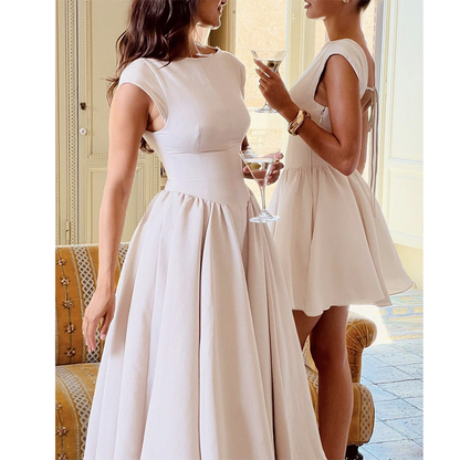 Backless Waist-Trimming Midi Dress
