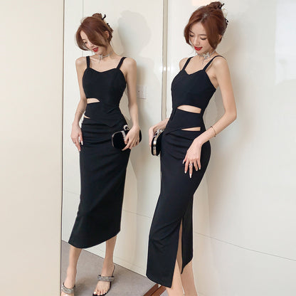 Hanging Strap Hollow Wrap Dress for Women