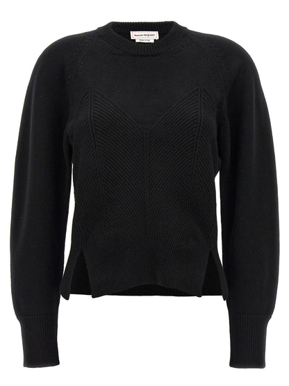 Alexander McQueen Chevron Corset Sweater