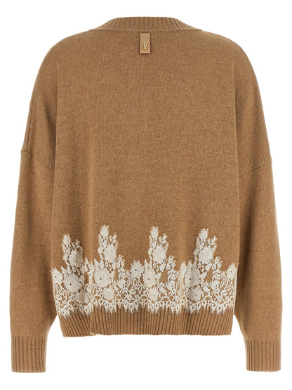 Alberta Ferretti Lace Insert Cardigan