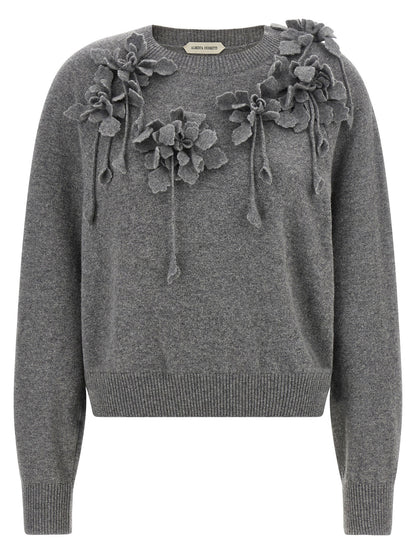Alberta Ferretti Embroidered Flower Sweater