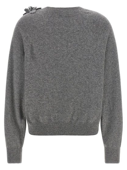 Alberta Ferretti Embroidered Flower Sweater
