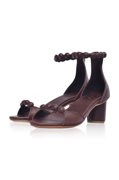 Candy Wooden Heel Leather Sandals