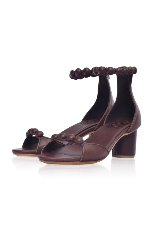 Candy Wooden Heel Leather Sandals