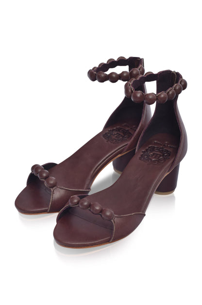 Candy Wooden Heel Leather Sandals