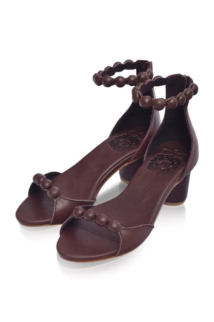 Candy Wooden Heel Leather Sandals