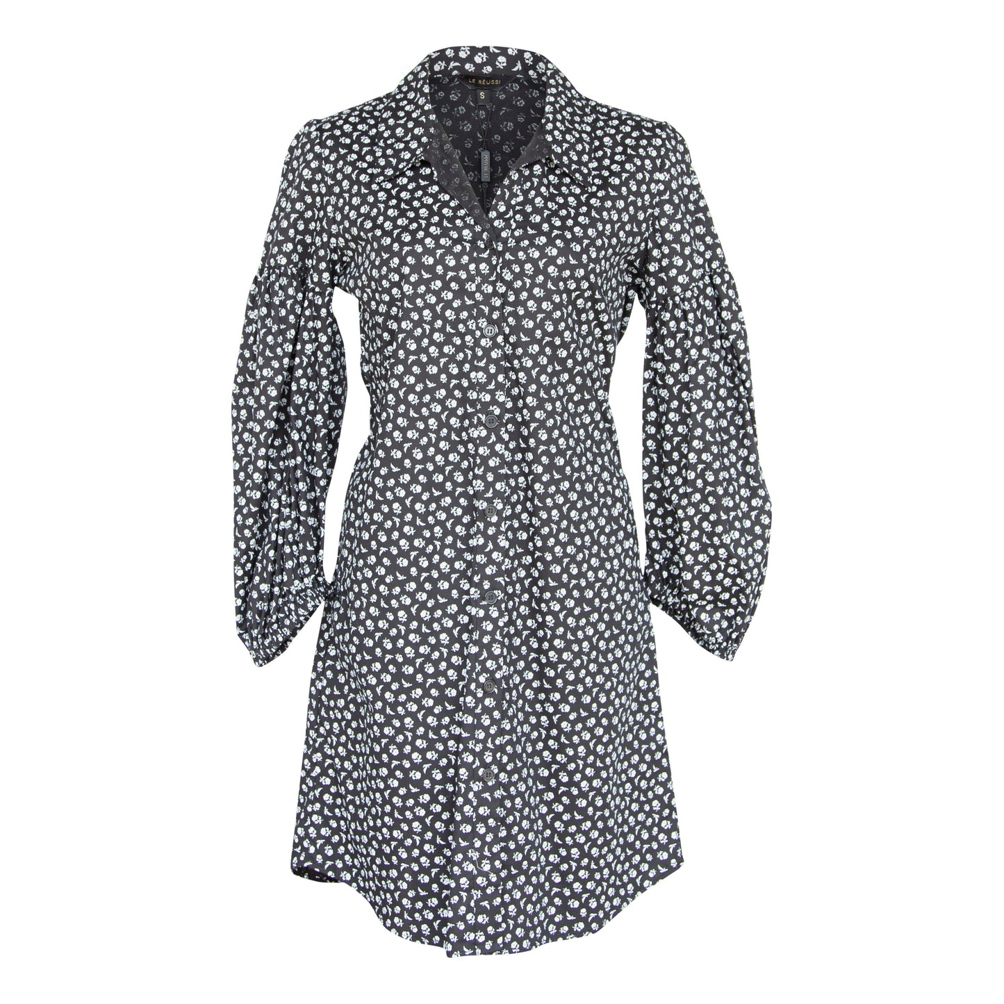 Black Floral Dress in Italian Cotton – Elegant Summer Dress