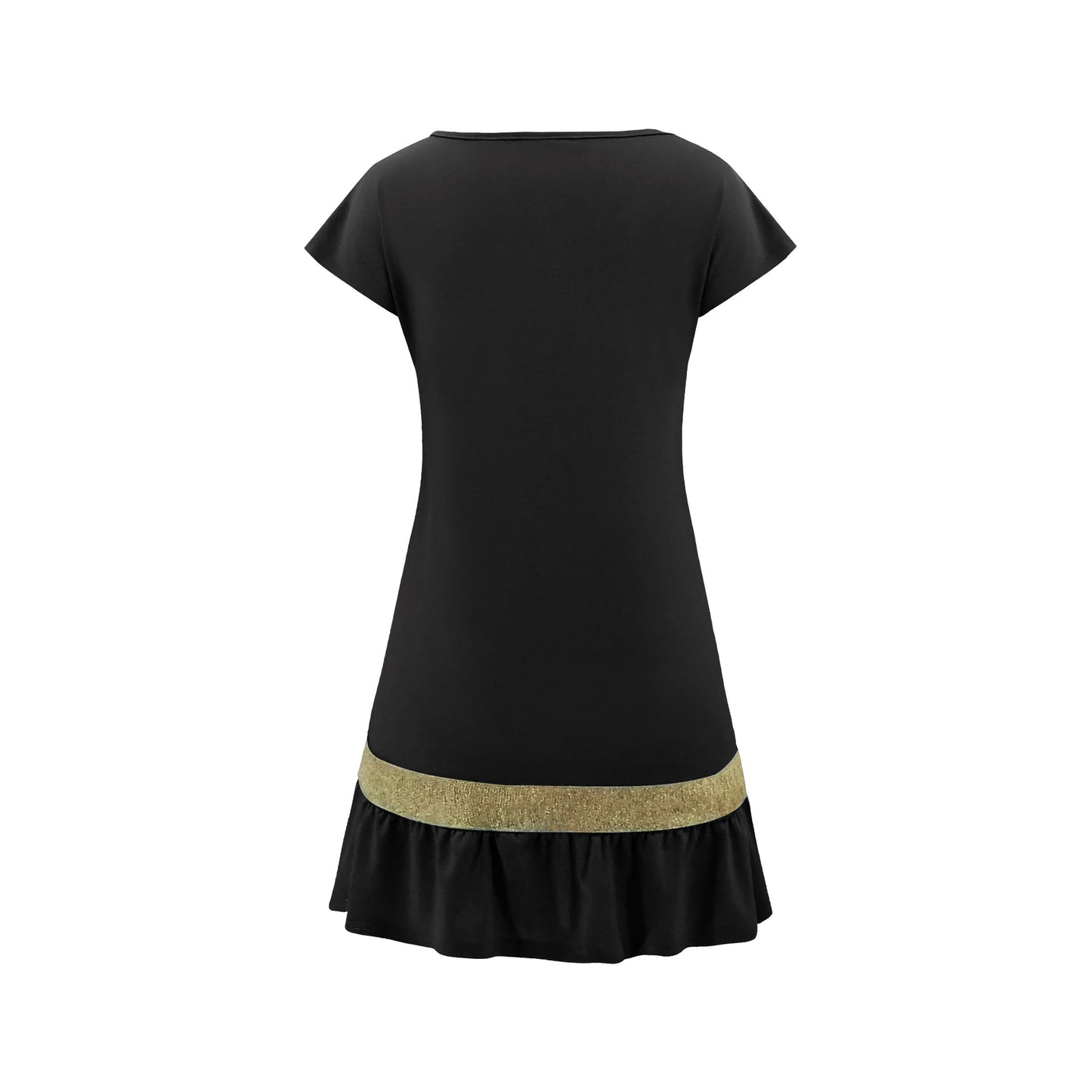 Ruffled Edge Short Sleeve Bodycon Midi Dress