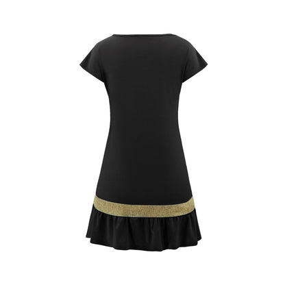 Ruffled Edge Short Sleeve Bodycon Midi Dress