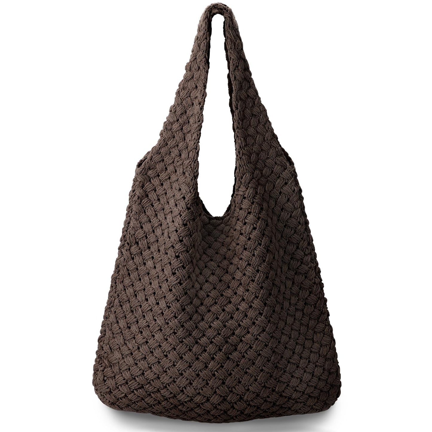 hatisan Crochet Bags for Women Aesthetic Tote Bag Hippie Bag Knit Bag(Woven-Brown)
