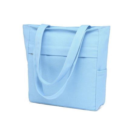 Afashor Womens Vintage Canvas Tote Bag Casual Hobo Shoulder Satchel Large Capacity Handbag Light Blue