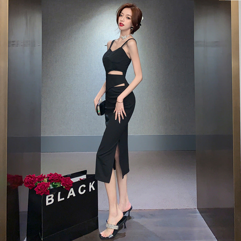 Hanging Strap Hollow Wrap Dress for Women