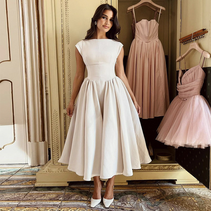 Backless Waist-Trimming Midi Dress