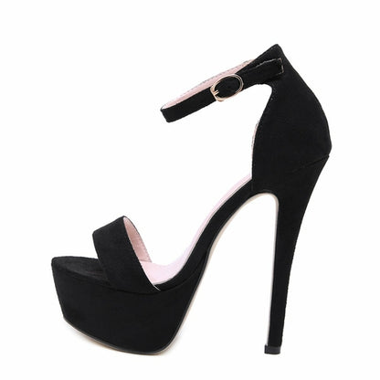 NEW 14.5CM Platform High Heels Sandals Summer Sexy Ankle Strap Open
